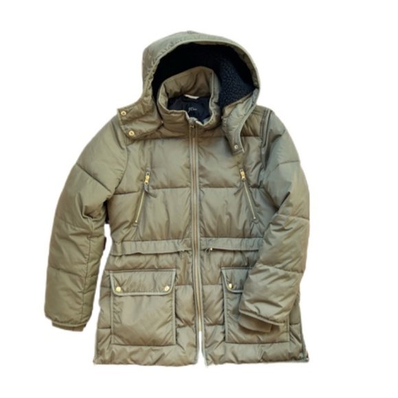 J. Crew Olive Puffer Jacket - Picture 2 of 9